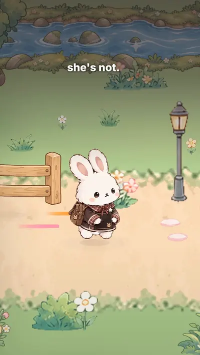 Bunny on her run, with the line she’s not.